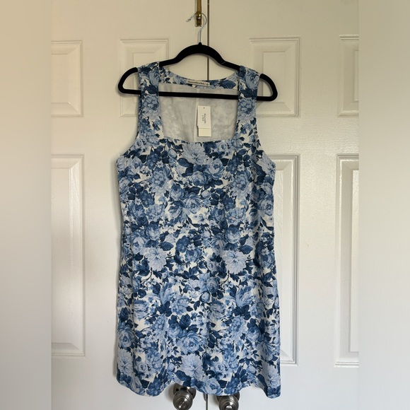 NEW Abercrombie Linen-Blend Wide Strap Mini Dress - Picture 2 of 3